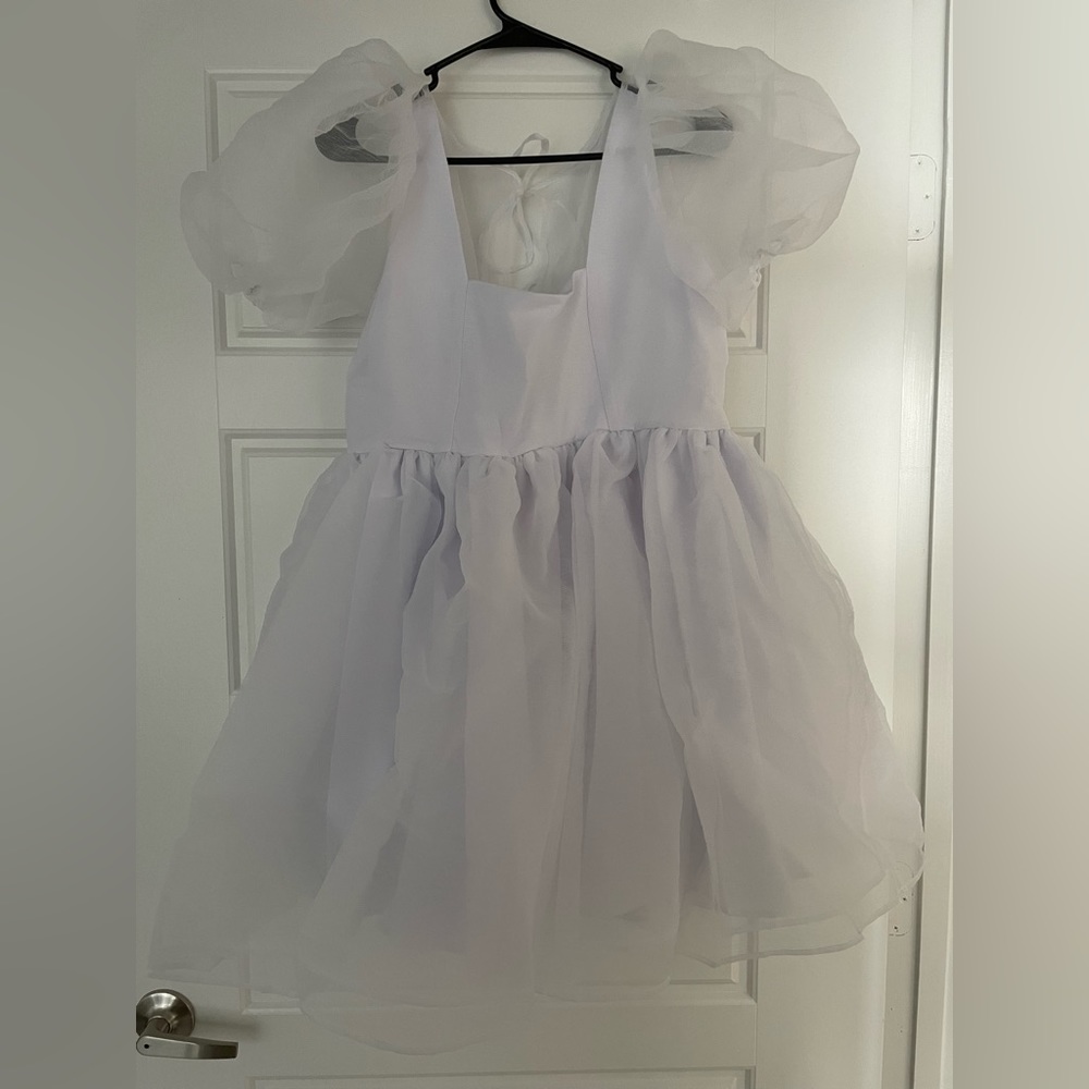 Betty Dress, Оrganza white puff dress